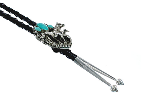 Navajo Turquoise Sterling Silver Horse Bolo Tie TX10174